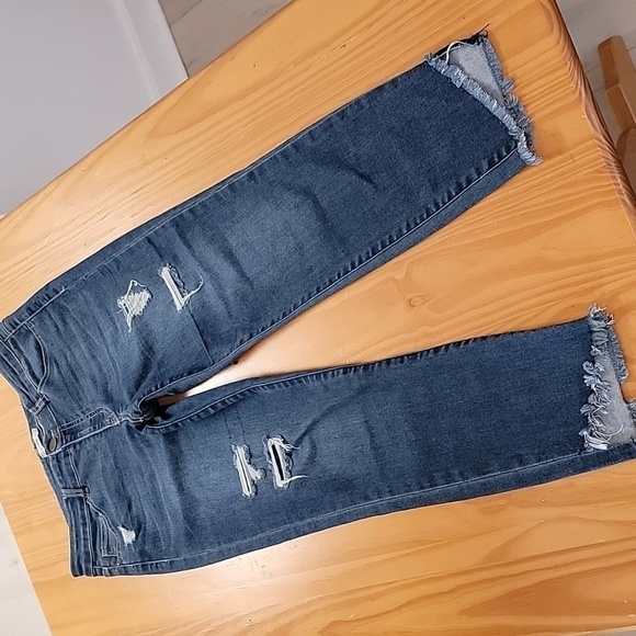 Altar'd State Distressed Cropped Jeans, 11 - Picture 1 of 8